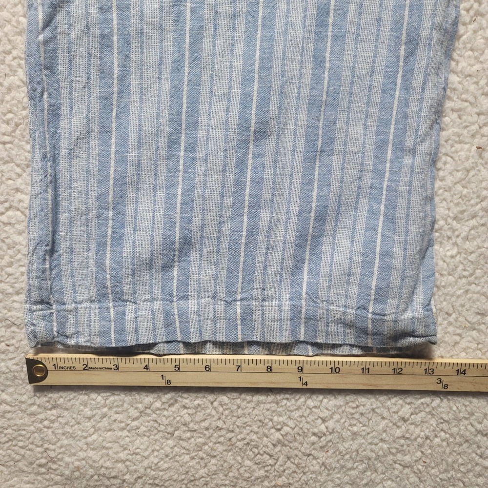 Roxy Riviera Striped Linen Blend Wide Leg Jumpsuit Blue White Large RO80515AQBP5 - Picture 12 of 15